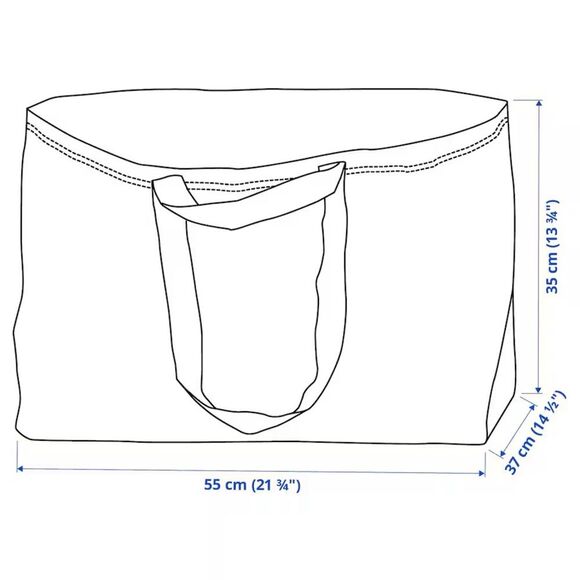 NWT IKEA FRAKTA Large Blue Shopping Bag (19 gallon; 21¾ x 14½ x 13¾"), 1count - Picture 4 of 5